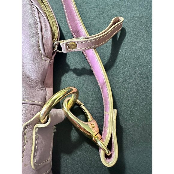 4 Leaf Clover Genuine Leather Shoulder Bag Lilac Purple Crossbody Organizer Zip - Picture 6 of 8